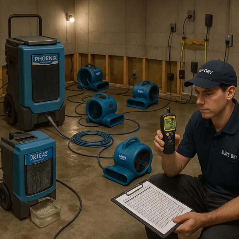 Structural Drying and Dehumidification process in Johnstown, PA